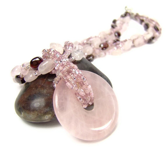 Rose Quartz Gemstone Heart Chakra Patience Necklace