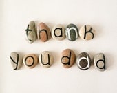 Father's Day Gift Idea, 11 Magnets Letters, Custom Quote, Beach Pebbles, Inspirational Word or Quote, Sea Stones, Personalized