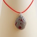 Vampire Necklace, Zen, Beach Pebble, Splash of Red, Unisex Hipster Urban Jewelry by HappyEmotions, Sea Stone, Ink Blots, OOAK (S008), Rocks