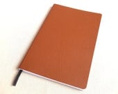 MEDIUM Faux Leather Journal Notebook, Tan, Soft-cover, Handbound