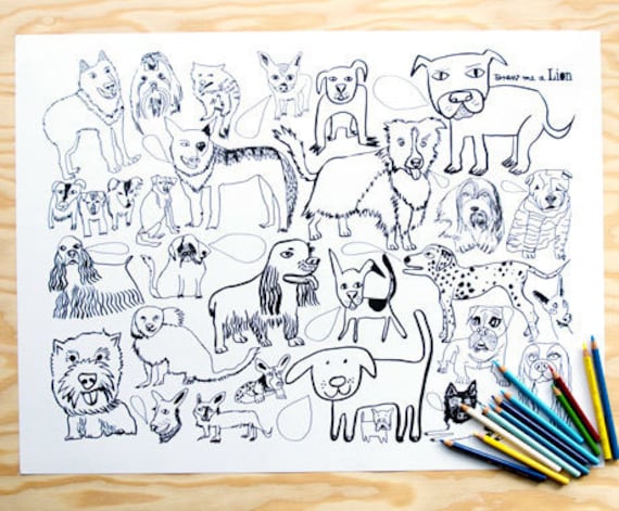 Dog Colouring Poster, Limited Edition