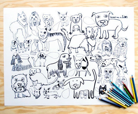 Dog Colouring Poster, Limited Edition