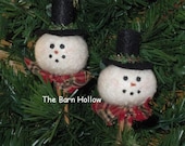 Primitive Snowman Mini-Clothespin Ornaments - TheBarnHollow
