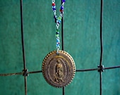 Religious Beadwork Drop Necklace