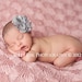 Baby Girl Headband, Gray Baby Headband, Silver Baby Headband