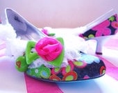 Personalized wedding heels Somewhere Over the Rainbow Upcycled and better than new Hand Painted Shoes by Love, Miranda Marie