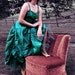 Vintage 50s dress Aqua Whimsical dress with crinoline skirt