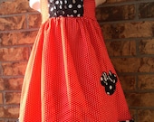 Minnie Mouse Birthday Girls Clothing Custom Boutique Dress Halter Top Childrens OTT Hairbow 12 18 24 2 3 4 5 6 7 8 Black Red Dot