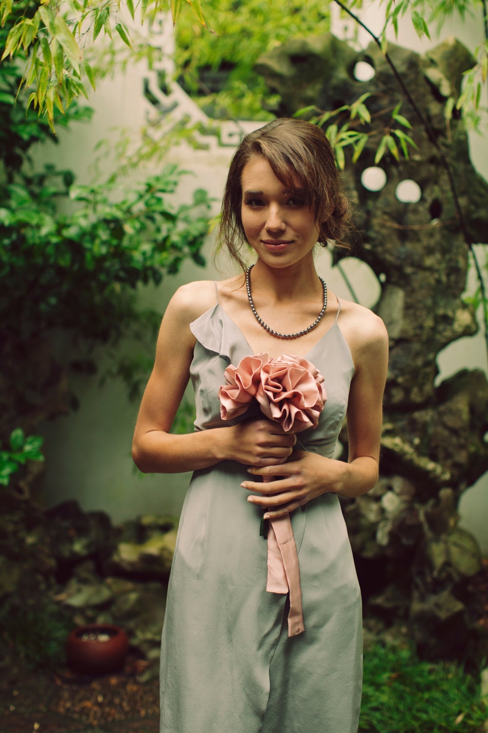 Bridesmaids Full Bloom Bouquet : Antique Rose - Fabric Bouquet - Wedding Flowers - Fabric Flowers - Bridesmaids Bouquet
