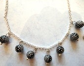 Black Silver Dot Bead Necklace