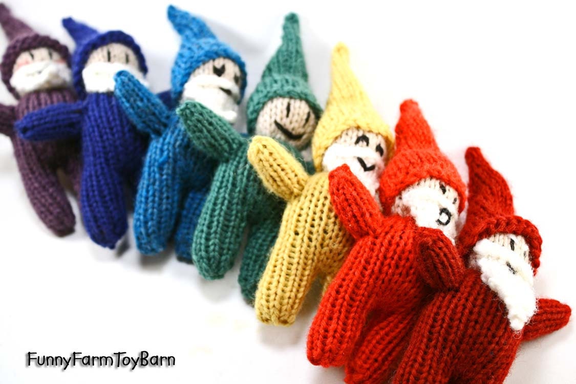 Rainbow Gnome Set / Snow White's Seven Dwarfs Emotive Elves Natural Waldorf Easter Basket Toys