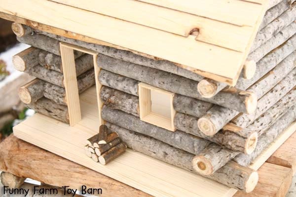 Log Cabin Dollhouse Natural Waldorf Custom Sized Girl's Doll House Rustic