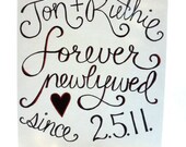 personalized newlywed art - with names, colors, and wedding date