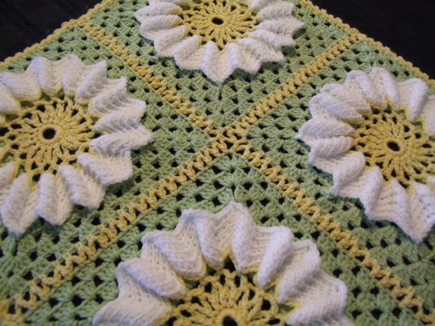 INSTANT DOWNLOAD Crochet Blanket Pattern PDF (Springtime Flowers)