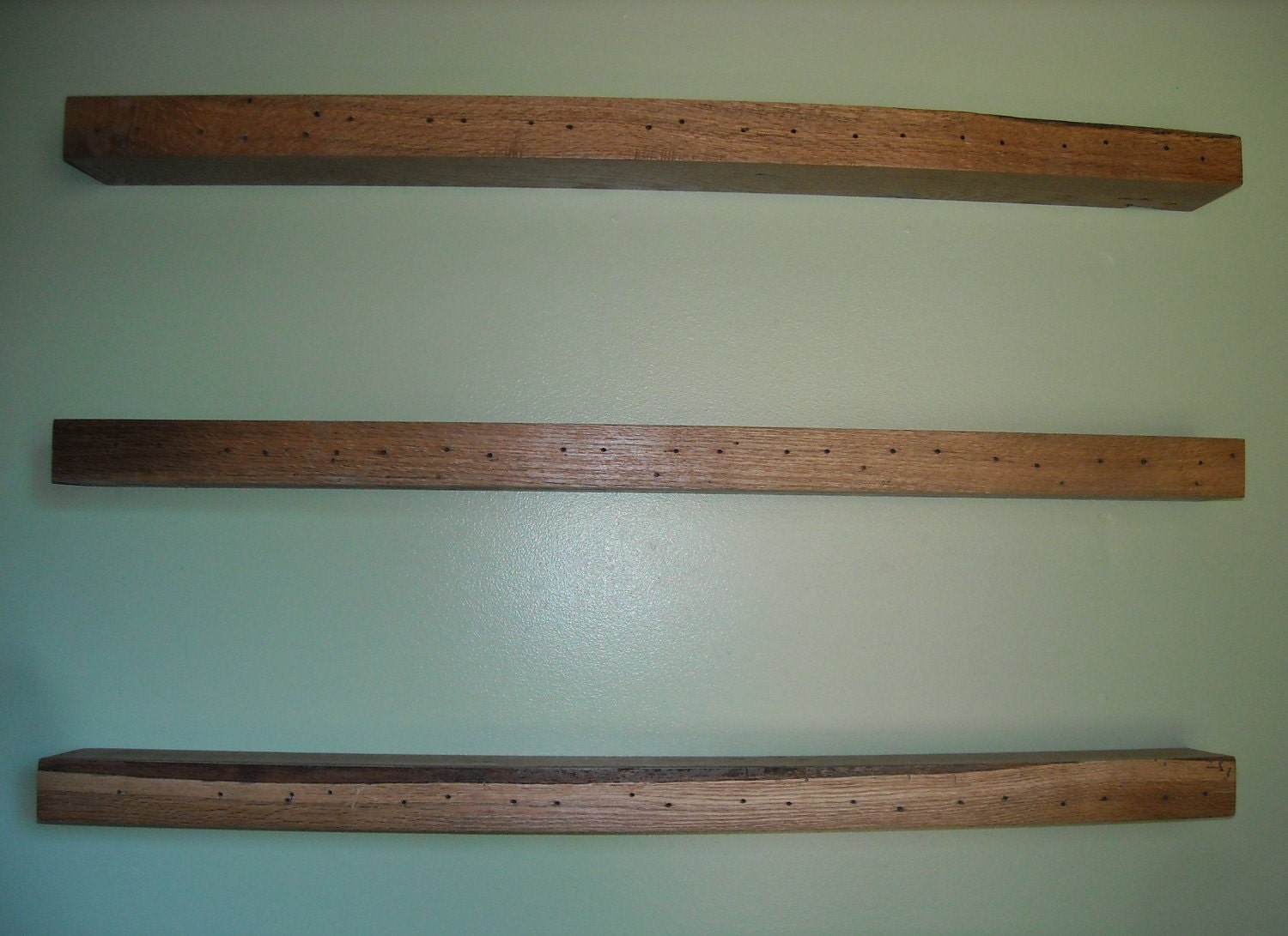Rustic Chic Reclaimed Barn Wood Floating Wall Shelves 3 36"L upcycled antique
