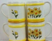 Yellow Flower Vintage Coffee Mugs