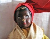 Sale Hatian girl Vintage doll in traditional national dress. Haiti Hard porcelain face. 'WA Street Team'