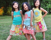Faith Hope & Love skirt pattern.  Three skirts by Red Thread Stitches for Create H.O.P.E Designs