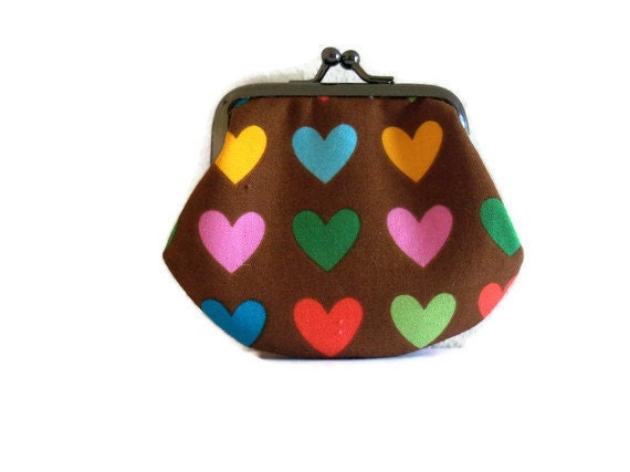 Framed coin purse - heart design - small- Free UK postage