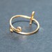 Sideways Cross Ring, Gold Wire Adjustable, Fits Your Size