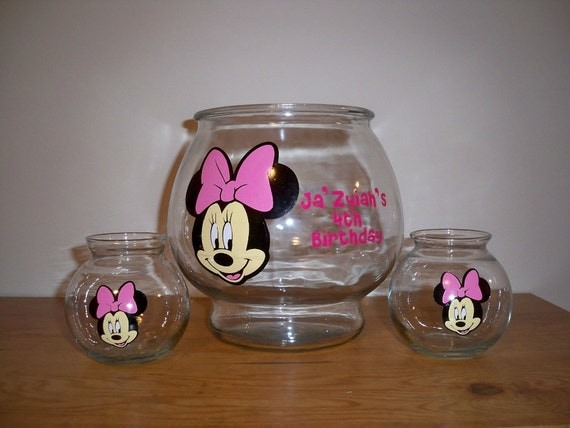MINNIE MOUSE BIRTHDAY 1 gallon party favor plastic fish bowl (price is for 1 fish bowl) Il_570xn