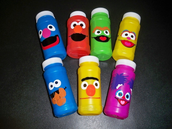 SESAME STREET BIRTHDAY party favor bubbles (set of 5 pieces) Il_570xn