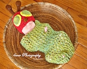 Newborn Very Baby Caterpillar Crochet Hat And Cocoon Photo Prop Set Preemie Infant