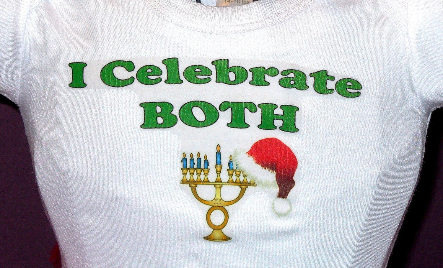 I Celebrate Both - Christmas and Hanukkah TODDLER T-Shirt also available in Baby Onesies and Youth sizes