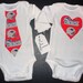 NFL Football New England Patriots Neck Tie and Heart shaped Onesie TWINS set Outfits Boy Girl