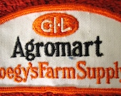 Fabric Patch C.I.L. Agromart Hoegy's Farm Supply Embroidered Patch Fabric Badge White With Orange & Black Agricultural