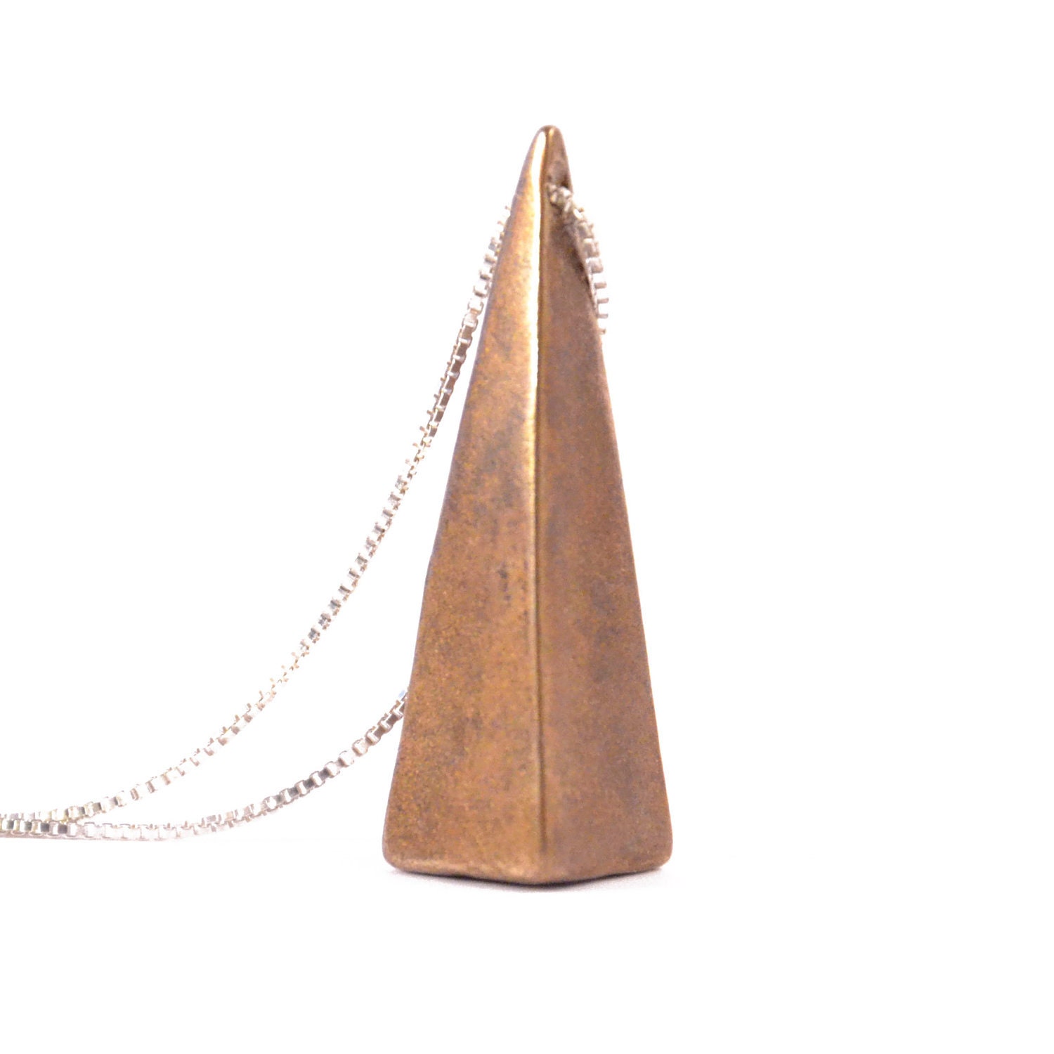 pyramid necklace - oxidized bronze