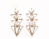 triple framed cone earrings - sterling silver
