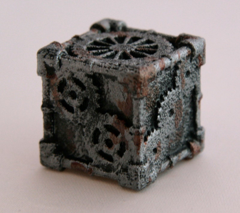 Dice (1 Die) - 3D printed, Steampunk Style, Iron Finish
