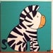 Rock and Roll Baby Zebra Children's Original Acrylic Animal Painting on Canvas, Nursery Room Art