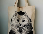 Cute Cat Canvas tote bag/Diaper bag/Shopping bag/ Document bag /Market Bag.