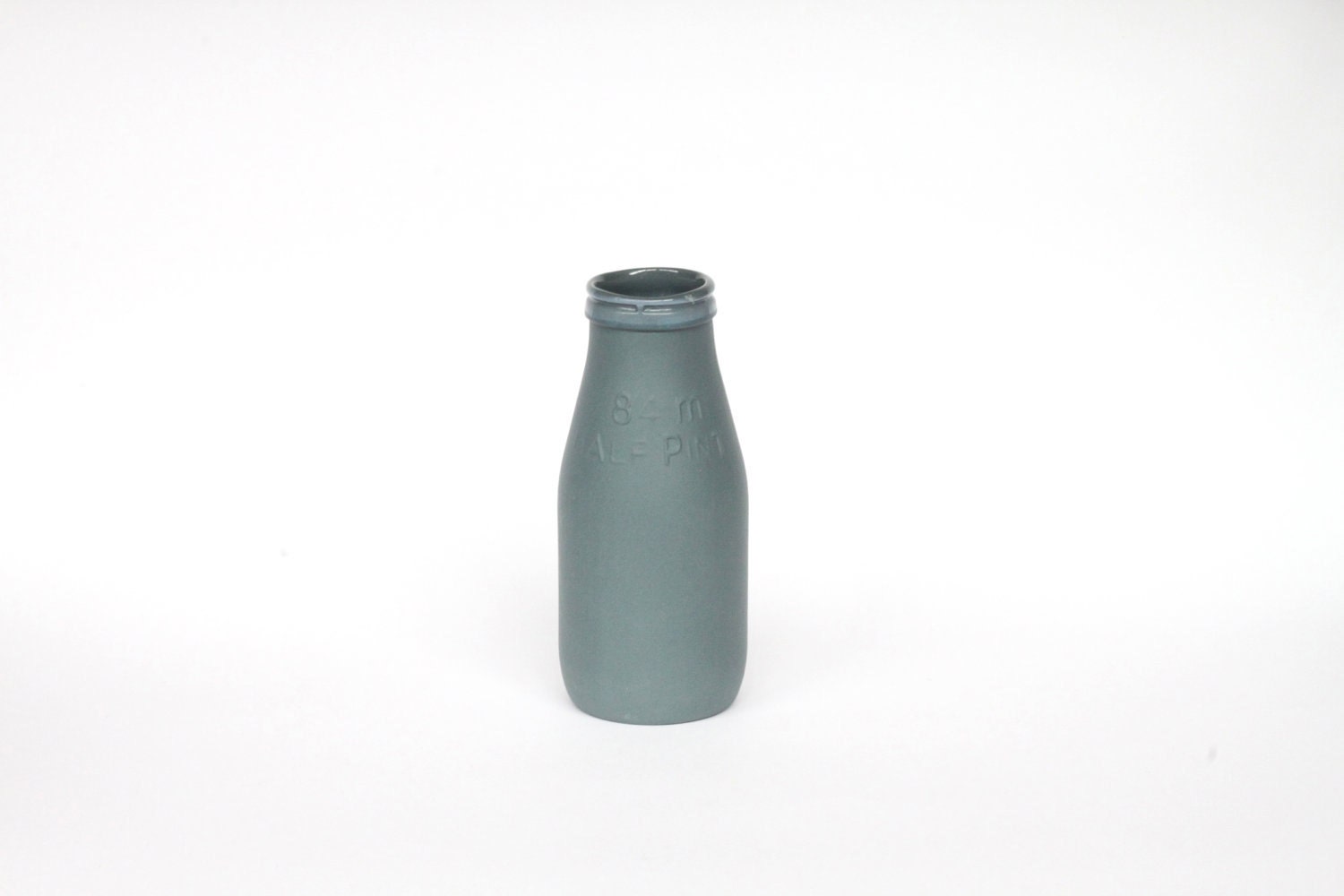 porcelain replica vintage milk bottle mini - (slate colour)
