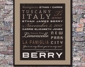 Custom 11 x 14 Wedding Anniversary Canvas