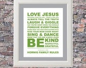 Family Rules Custom 8 x 10 Canvas