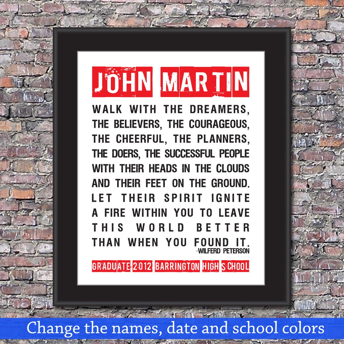 Congratulations Graduate Custom 8 x 10 Canvas