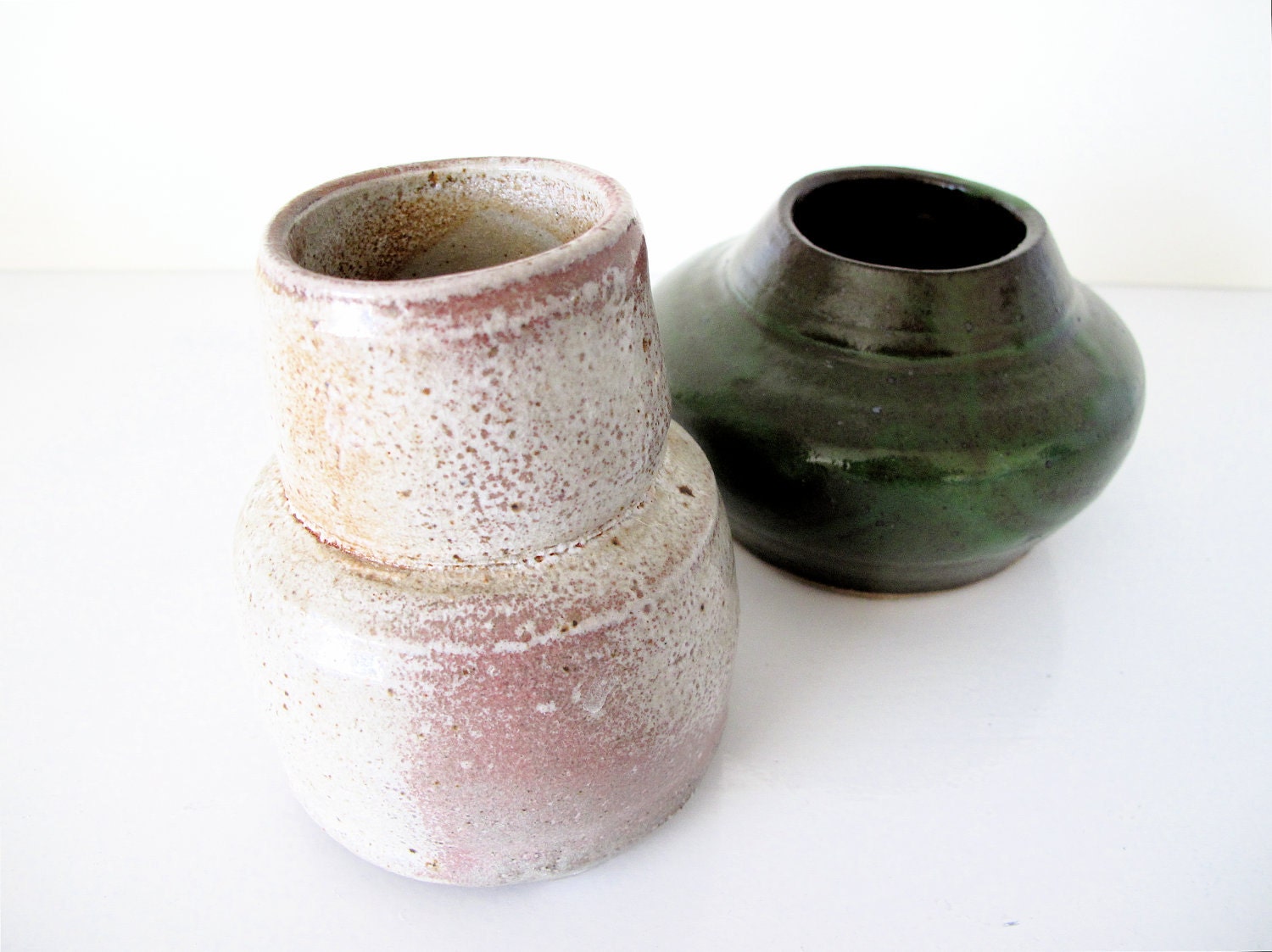 Pair of Vintage Studio Pottery Vases, Signed