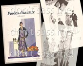 1920s Digital Download Vintage Modes et Travaux 1928 French Fashion Magazine Pattern Catalog - 32 Pages Printable Pdf