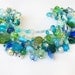 Aqua beaded charm bracelet handmade 'Azure Blue'