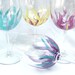 Clearance Item- Affordable Handpainted Wine Glasses: Wedding Gift, Bargain, 12 oz Goblet