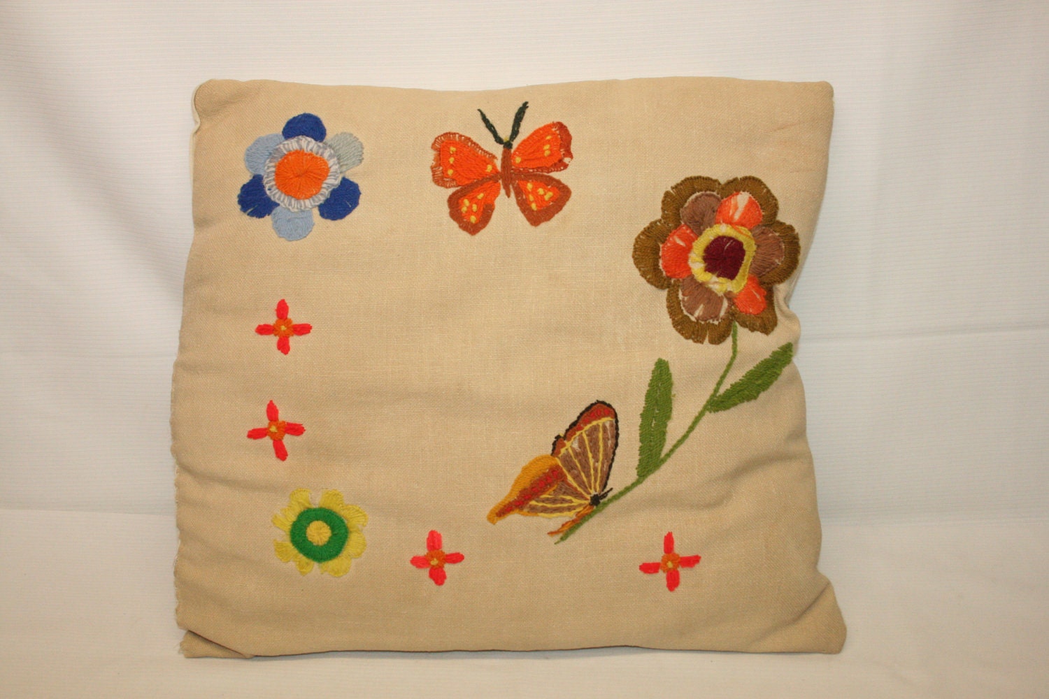 hippie 70s pillow,pillow hippie decor,pillow boho decor,pillow 70s decor,embroidered pillow,vintage pillow,boho pillow,hippie pillow