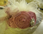 Rose Pink Vintage Inspired  Headband  , Rosy Mauve Vintage Inspired Headband , PHOTOGRAPHY PROP