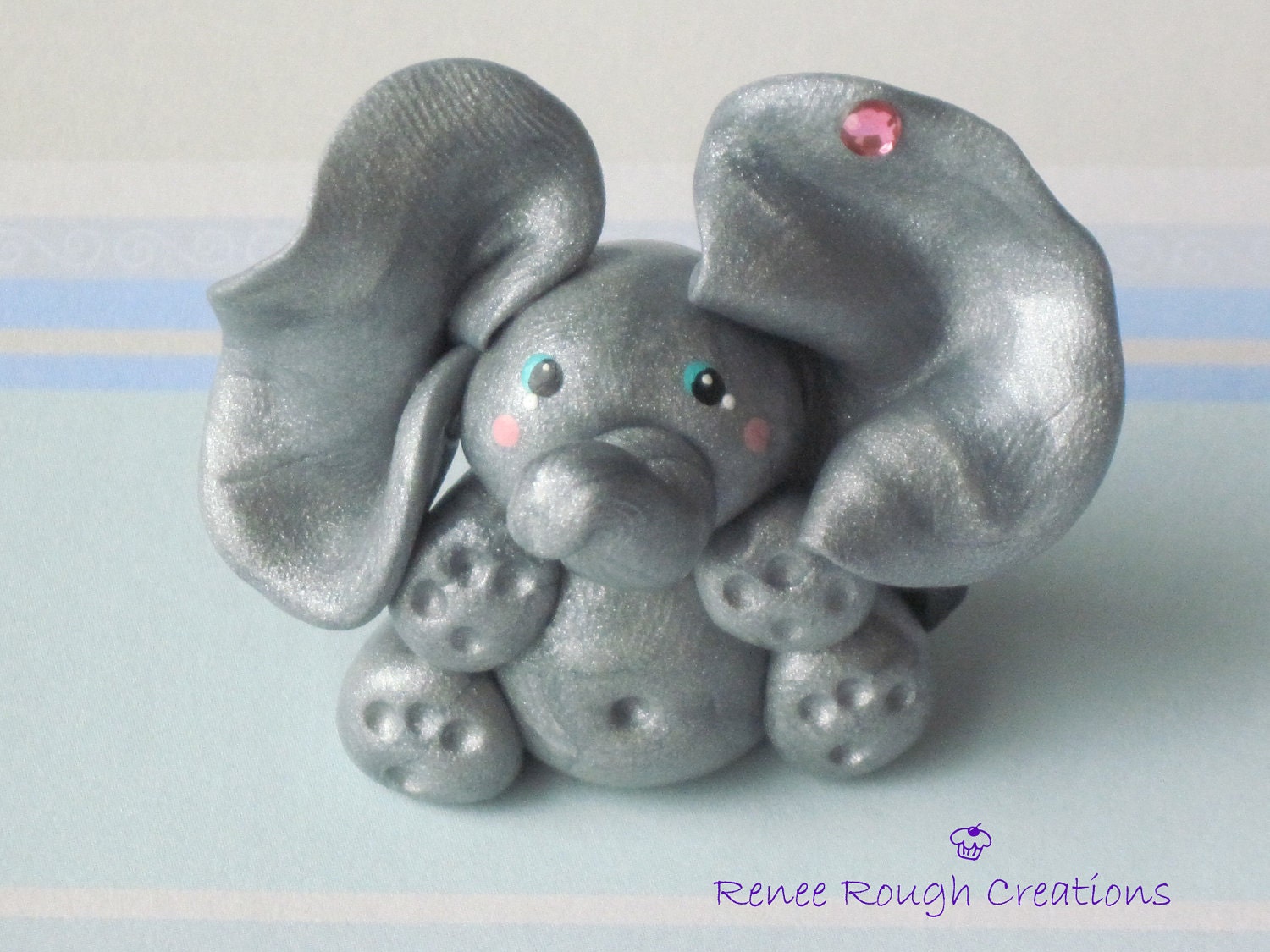 Baby Elephant Kawaii-Polymer Clay Miniature