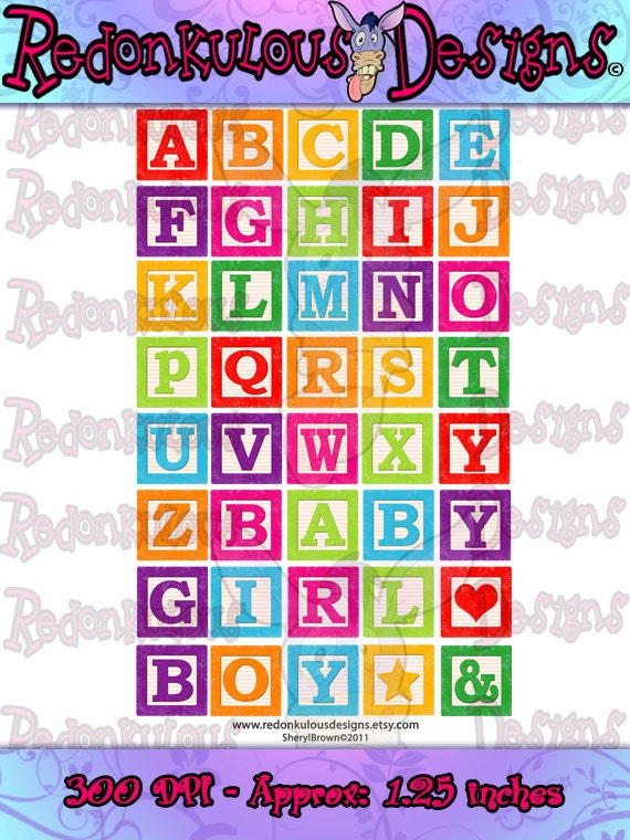 Clip Art - Building Blocks Alphabet