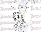 Digital Stamps -  Baby Balloon Boy