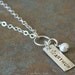 Custom Personalized Hand Stamped Name Tag with Birthstone Mommy Necklace - Stamp Both Sides