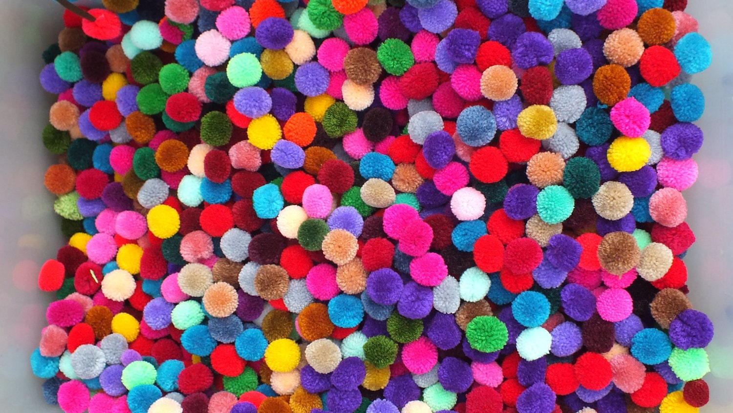 250-Yarn Pom Poms ,  beads, balls,flower, cotton, handmade, mobile, knit, button, sew, home decor, felt